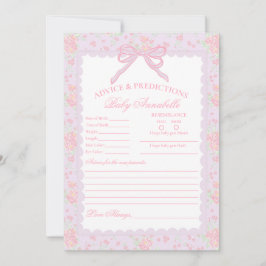 Tarjeta de consejos para bebé con flores elegantes