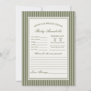 Tarjeta de Consejos para Bebé con Martini de Aceit