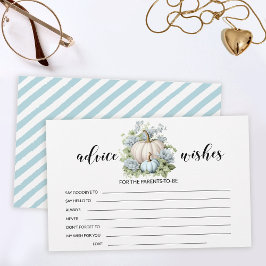 Tarjeta de consejos para bebés con calabaza azul