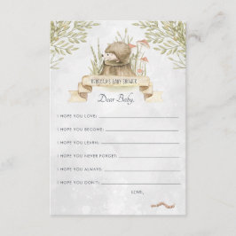 Tarjeta de consejos para bebés | Woodland Hedgehog