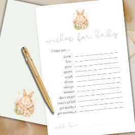 Tarjeta de consejos para conejitos lindos que dese