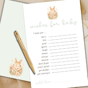 Tarjeta de consejos para conejitos lindos que dese