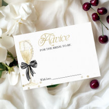 Tarjeta de Consejos para Desayuno de Novia Perlas 
