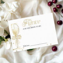 Tarjeta de Consejos para Desayuno de Novia Perlas