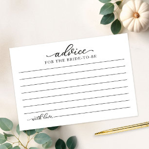 Tarjeta de consejos para despedida de soltera de o