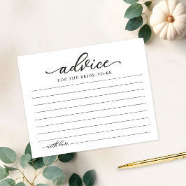 Tarjeta de consejos para despedida de soltera de o