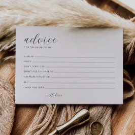 Tarjeta de Consejos para Despedida de Soltera Mini