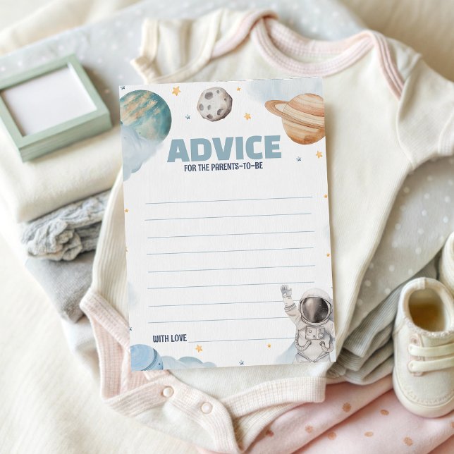 Tarjeta de consejos para ducha de bebé astronauta  (Subido por el creador)
