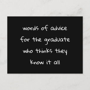 Tarjeta De Consejos Para El Fiesta Graduado Divert