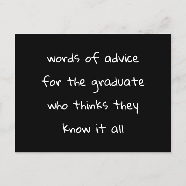 Tarjeta De Consejos Para El Fiesta Graduado Divert (Anverso)