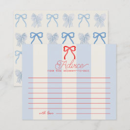Tarjeta de Consejos para Fiesta de Bebé con Lazo R