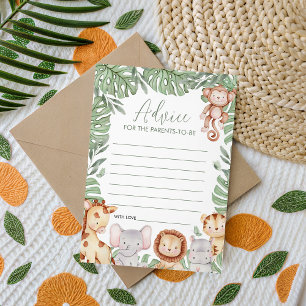 Tarjeta de Consejos para Fiesta de Bebé Safari