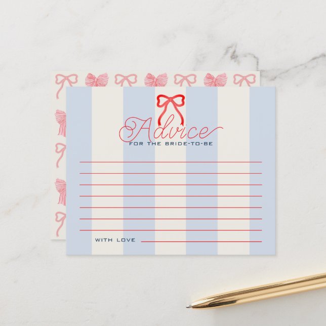 Tarjeta de Consejos para Fiesta de Despedida de So (Anverso/Reverso In Situ)