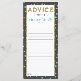 Tarjeta de consejos para futura mamá, fiesta de be