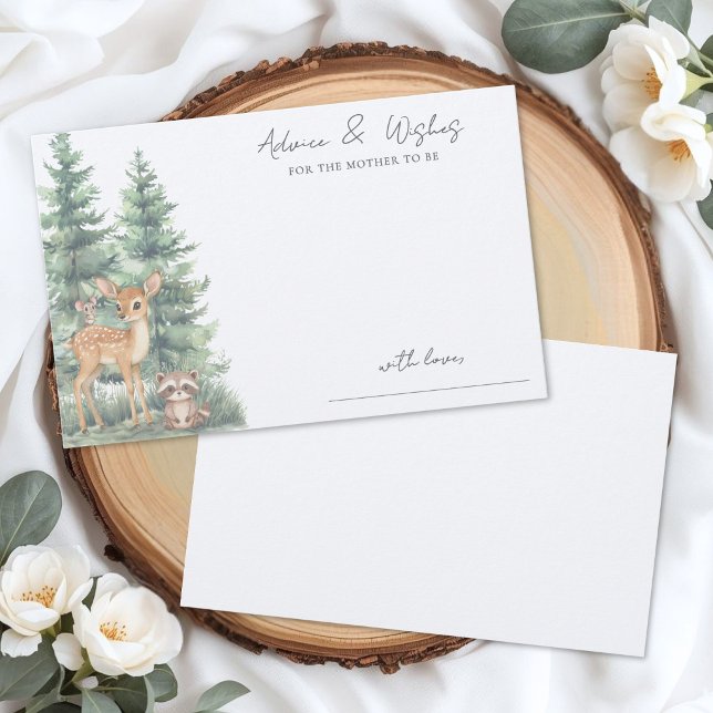 Tarjeta de Consejos para la Fiesta de Bebé Aventur (Woodland Adventure Baby Shower Advice Card)