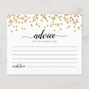Tarjeta de consejos para la futura mamá para fiest
