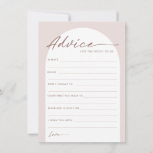 Tarjeta De Consejos Para La Novia De Arco Bohemio