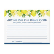Tarjeta de Consejos para la Novia: Ducha de Limón