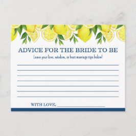 Tarjeta de Consejos para la Novia: Ducha de Limón