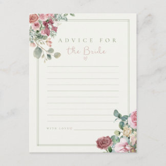 Tarjeta de consejos para la novia | juego de la du