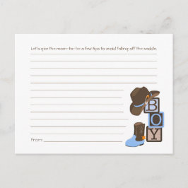 Tarjeta de consejos para mamá de Cowboy Occidental