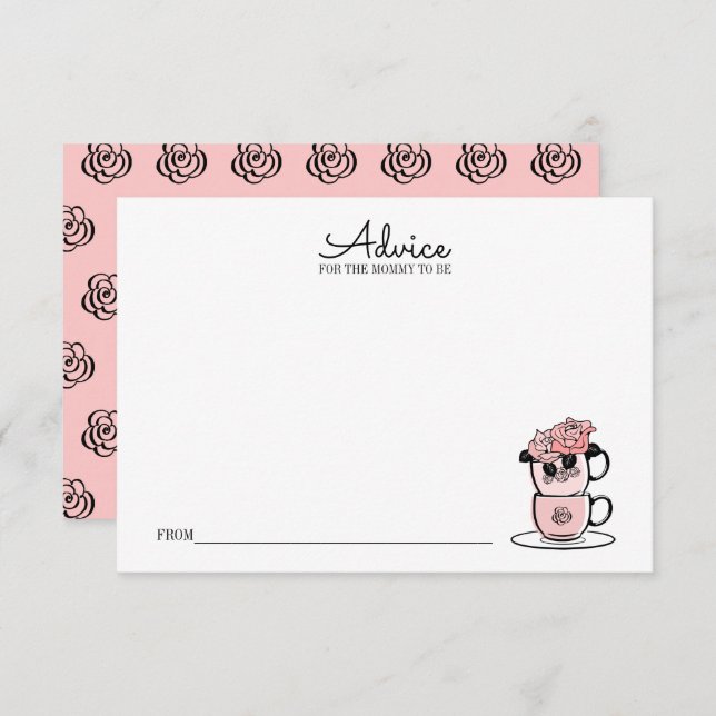 Tarjeta de consejos para mamá en baby shower de ta (Anverso / Reverso)