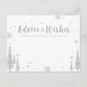 Tarjeta de consejos para mamá en baby shower rosa