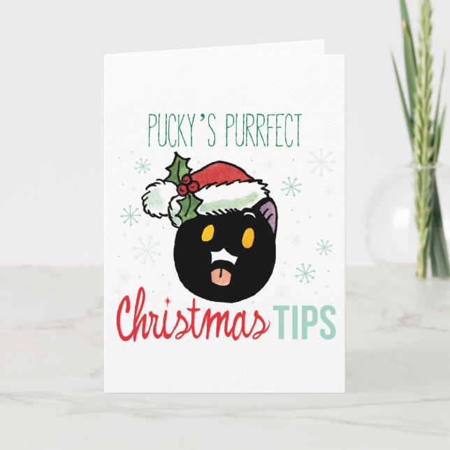 Tarjeta de consejos para Navidades puros de Pucky (Anverso)