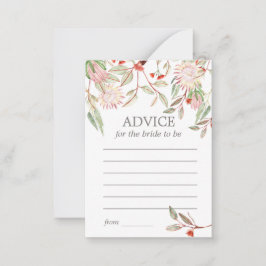 Tarjeta de consejos para novia de Flores Rústicas 