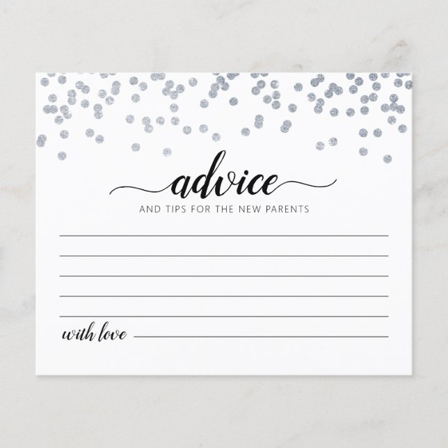 Tarjeta de consejos para padres nuevos Fiesta de b (Anverso)