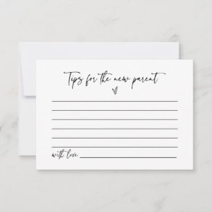 Tarjeta de consejos para padres nuevos Juego de ac
