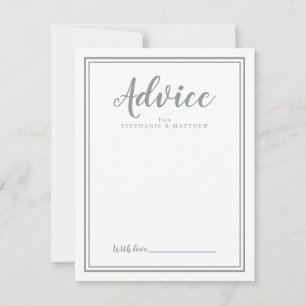 Tarjeta de consejos para recién casados Boda mod