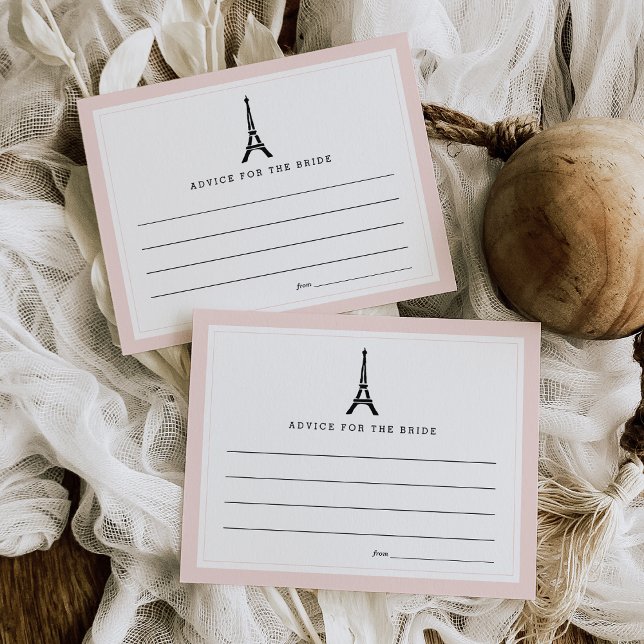 Tarjeta De Consejos Paris Romance Bridal Shower Advance (Subido por el creador)