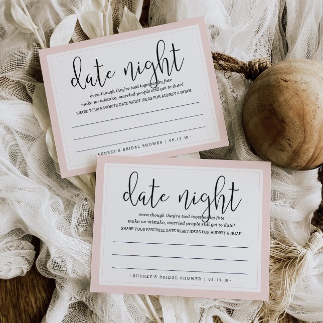 Tarjeta De Consejos Paris Romance Bridal Shower Date Night (Subido por el creador)