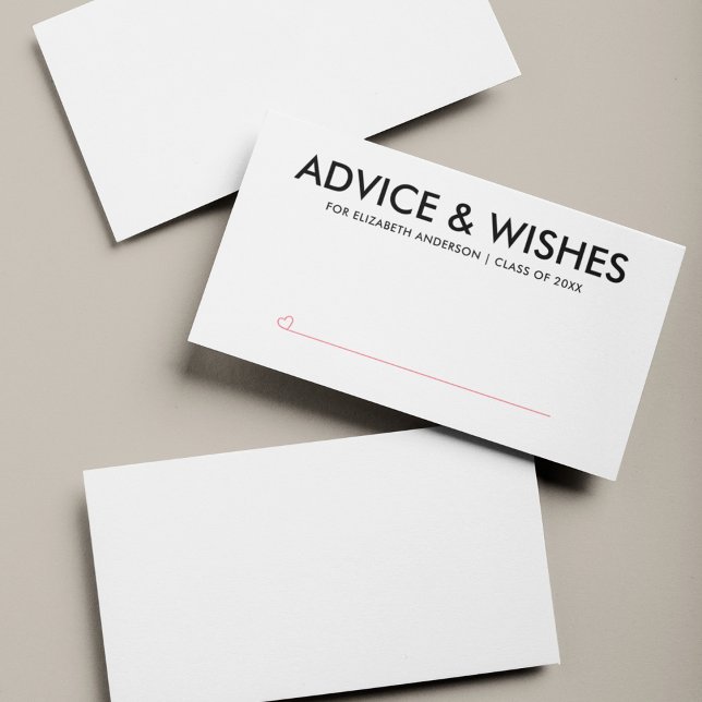 Tarjeta De Consejos Partido de Graduación Estudiantil de Blanco Negro (Subido por el creador)