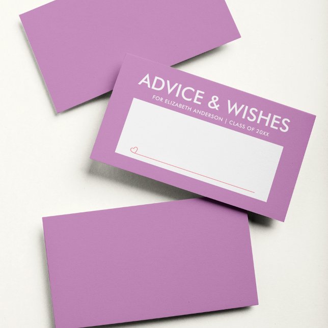 Tarjeta De Consejos Partido de Graduación Estudiantil Morado Moderno (Subido por el creador)