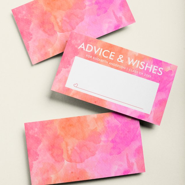 Tarjeta De Consejos Partido de Graduación Estudiantil Rosa y Naranja (Subido por el creador)