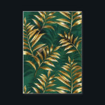 Tarjeta De Consejos Patrón continuo con helechos dorados<br><div class="desc">Patrón continuo de oro,  joyas,  ramas de helecho brillantes y hojas en un fondo verde texturizado de bosque. Helecho dorado.</div>