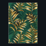 Tarjeta De Consejos Patrón continuo con helechos dorados<br><div class="desc">Patrón continuo de oro,  joyas,  ramas de helecho brillantes y hojas en un fondo verde texturizado de bosque. Helecho dorado.</div>