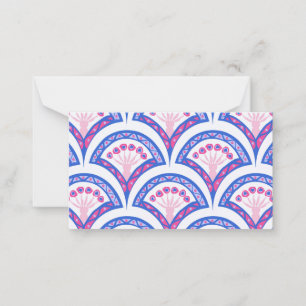 Tarjeta De Consejos patrón de damasco floral azul