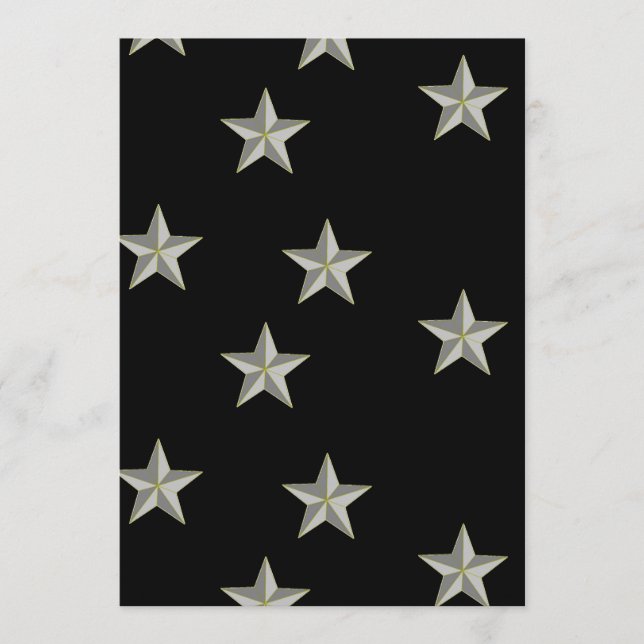 Tarjeta De Consejos Patrón de estrellas grises en negro (Anverso)