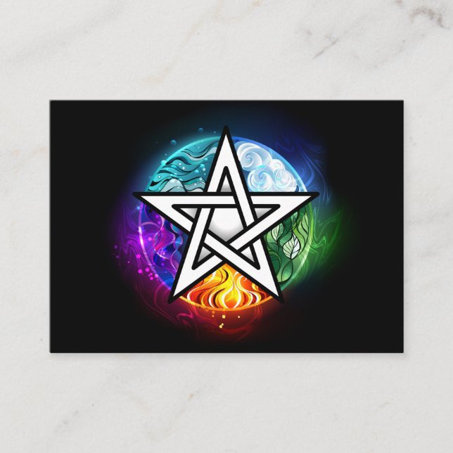 Tarjeta De Consejos Pentagrama de Wiccan (Anverso)