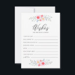 Tarjeta De Consejos Peonies y anémones quieren novia y novio<br><div class="desc">Watercolor Peonies y Anemones Wishes para Novia y Tarjeta Groom. El bienestar femenino desea a las tarjetas ilustraciones acuáticos de peonías rosadas,  violetas y marfil,  anémonas con eucalipto y otros acentos folláricos. Comparte tus esperanzas y deseos para los recién casados.</div>