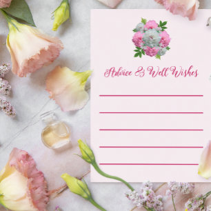 Tarjeta De Consejos Peony Bouquet Bridal Shower