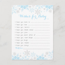 Tarjeta De Consejos Pequeños deseos de Baby Shower con copas de nieve