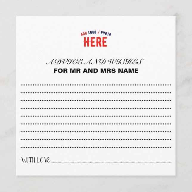 TARJETA DE CONSEJOS PERSONALIZABLE MODERNO ESTILO BLANCO VERIFICADO MA (Anverso)