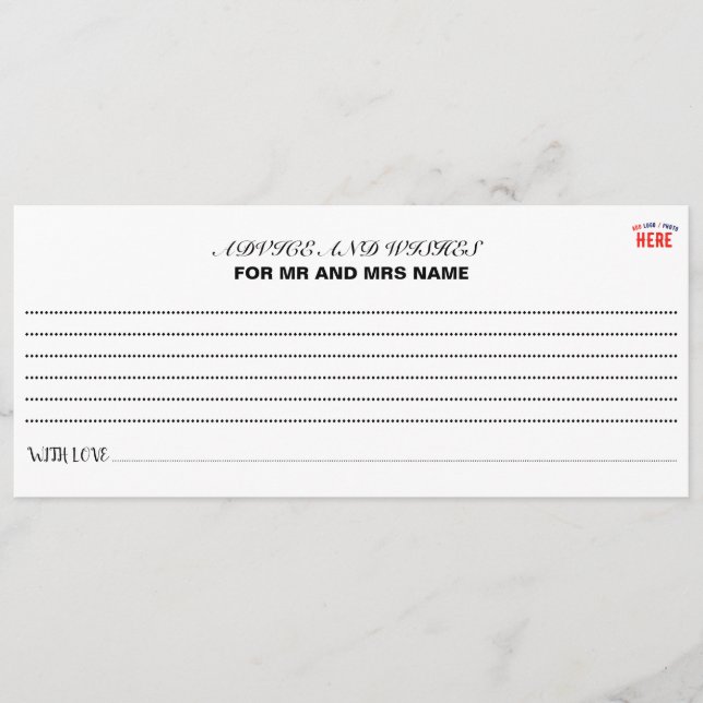 TARJETA DE CONSEJOS PERSONALIZABLE MODERNO ESTILO BLANCO VERIFICADO MA (Anverso)