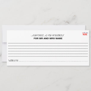 TARJETA DE CONSEJOS PERSONALIZABLE MODERNO ESTILO BLANCO VERIFICADO MA