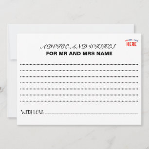 TARJETA DE CONSEJOS PERSONALIZABLE MODERNO ESTILO BLANCO VERIFICADO MA