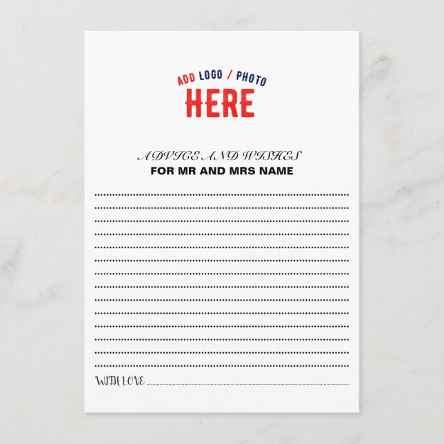 TARJETA DE CONSEJOS PERSONALIZABLE MODERNO ESTILO BLANCO VERIFICADO MA (Anverso)